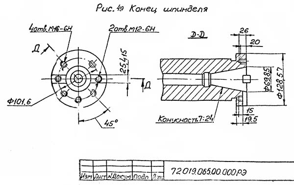 Посадочные і присоединительные базы фрезерного верстата 6М13У